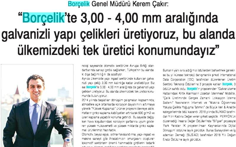 Borçelik’te 3,00 – 4,00 Aralığında Galvanizli Yapı Çelikleri Üretiyoruz